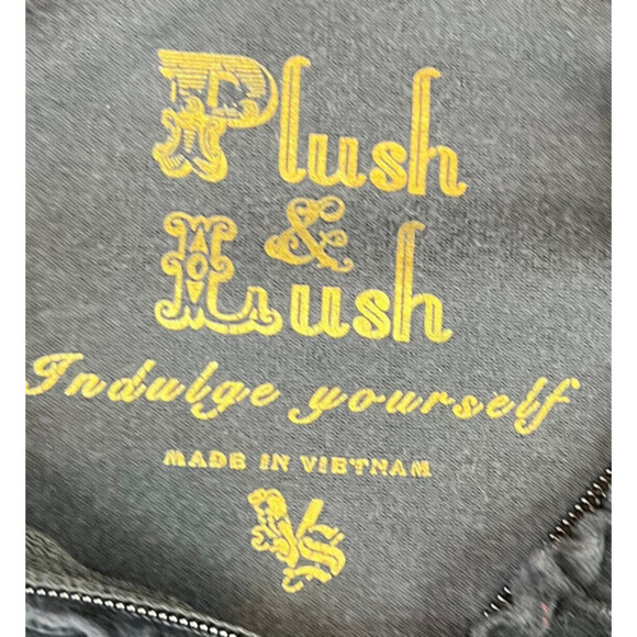 Plush & Lush Sweater Womens Small Black Full Zip Hooded Casual Cottage Active - Picture 8 of 8